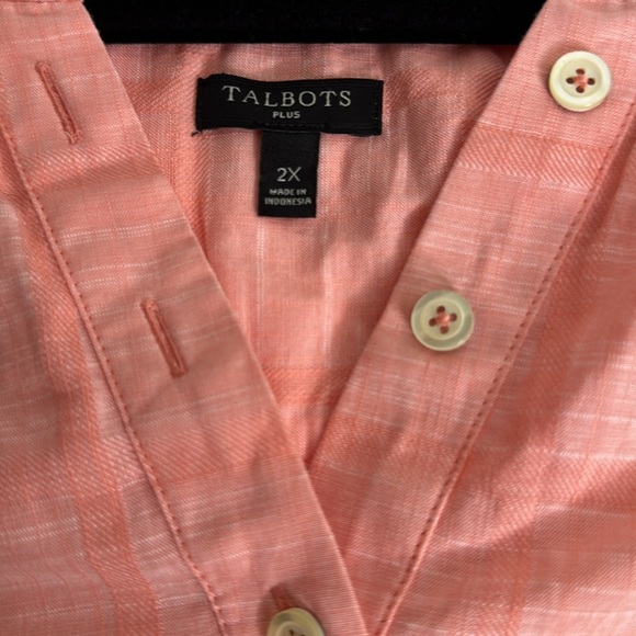 Talbots Salmon NWOT popover blouse plus size 2X - Picture 7 of 7